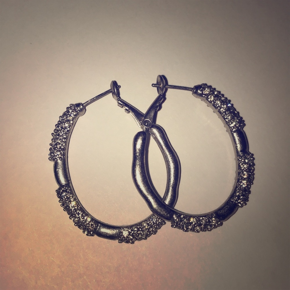 Silver Sparkle hoop earrings
